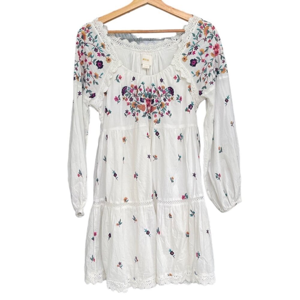 Maeve Dress Women XSP Lace Baby Doll Embroidered Floral Cottagecore Boho Fairy